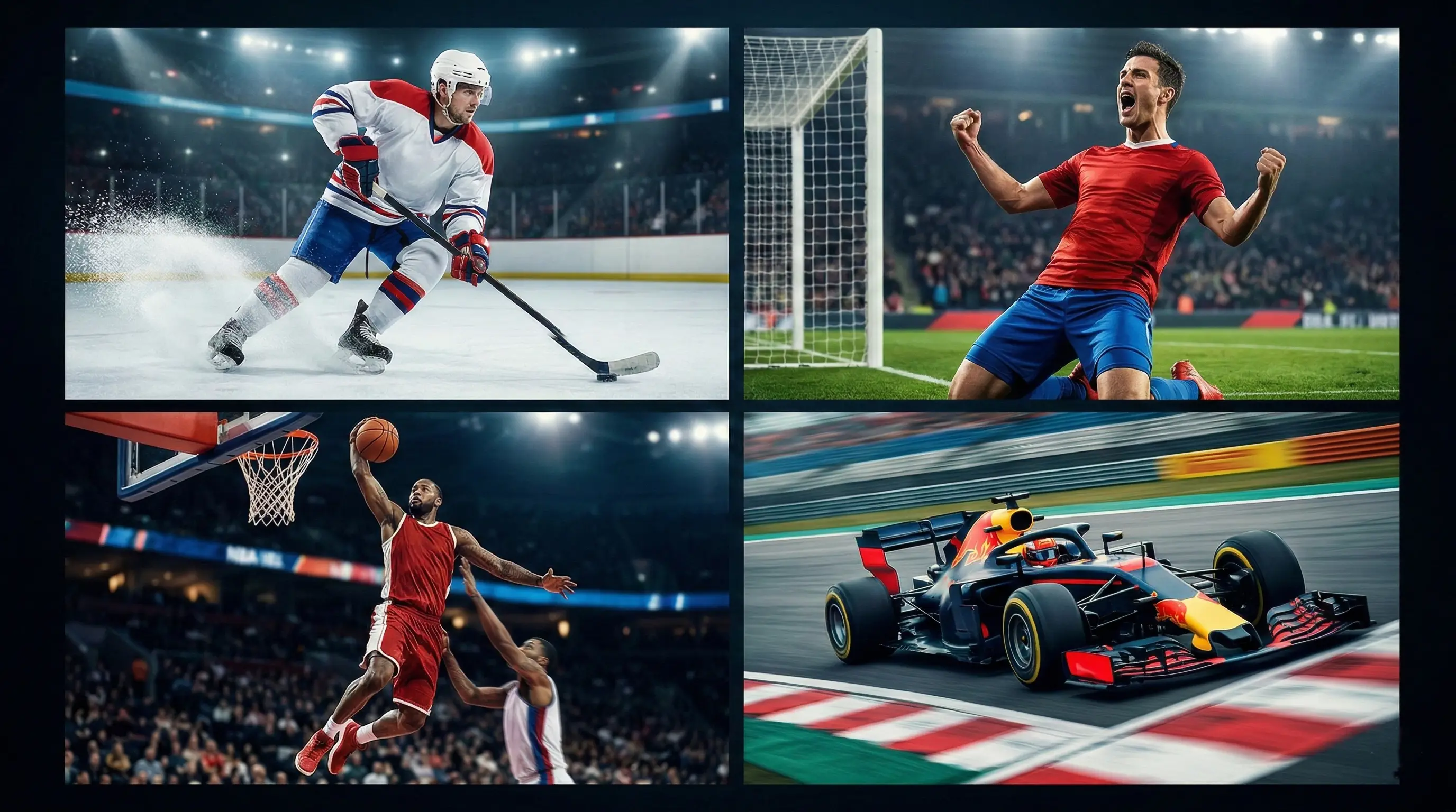 Live sports streaming on IPTV Canada — NHL ice hockey, NFL, NBA, Formula 1